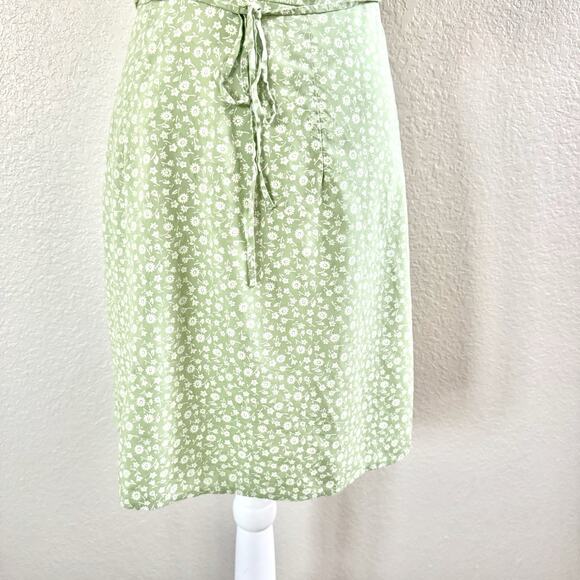 Madewell Jennifer Size 4 V-neck Button Front Pastel Green Floral Mini Sun Dress - Picture 12 of 16